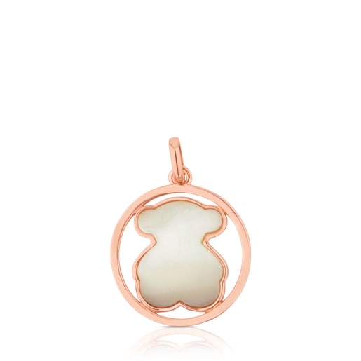 Rose Vermeil Silver Camille Pendant with Mother-of-Pearl Bear motif