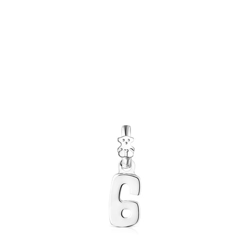Silver Numbers number 6 Pendant
