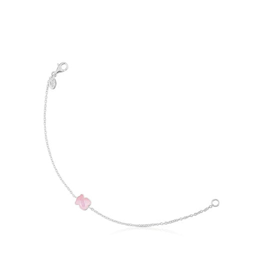 Color - Bransoletka Tous ze srebra z różowym kwarcem