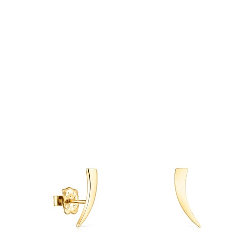 Aretes TOUS Good Vibes cuerno con baño de oro 18 kt sobre plata