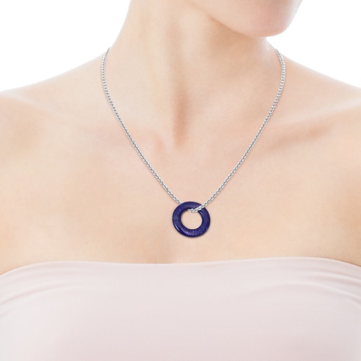 Large Hold Gems Pendant in Ultramarine and Silver