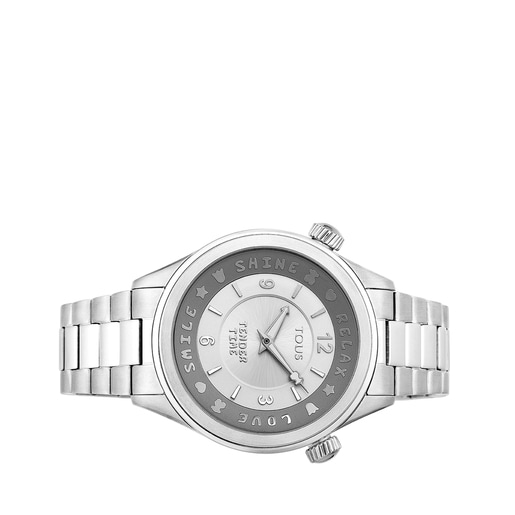 Steel Tender Time Watch with rotating bevel | TOUS