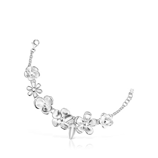 Pulsera Fragile Nature flores de plata