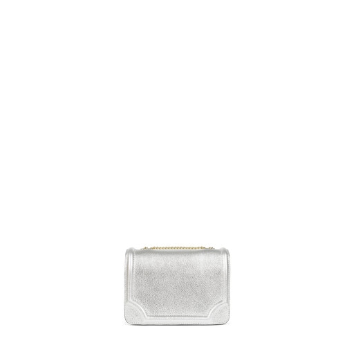 Μικρή τσάντα χιαστί Obraian από Δέρμα σε ασημί χρώμα