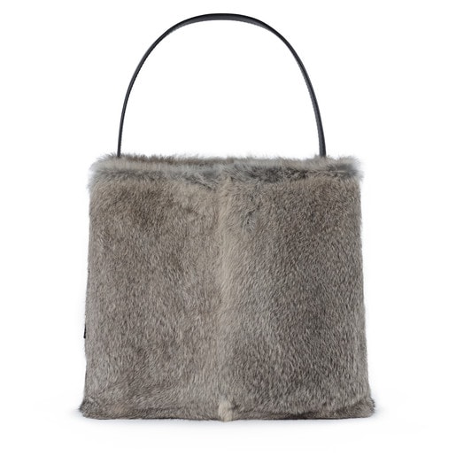 Gray Leather Sibil Warm Shoulder bag