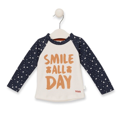 Camiseta M/L "Smile all day" Azul marino