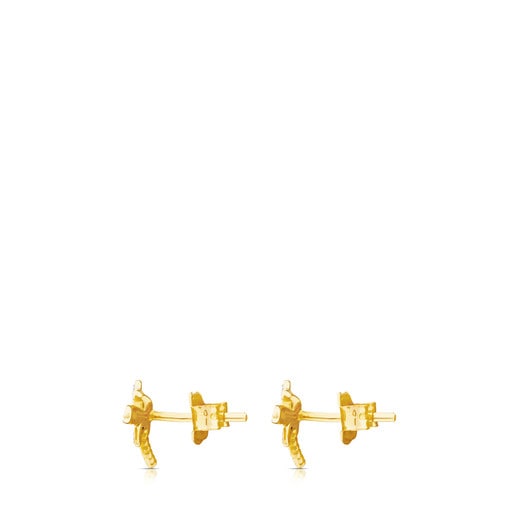 TOUS Bera Earrings in Gold with Diamonds.