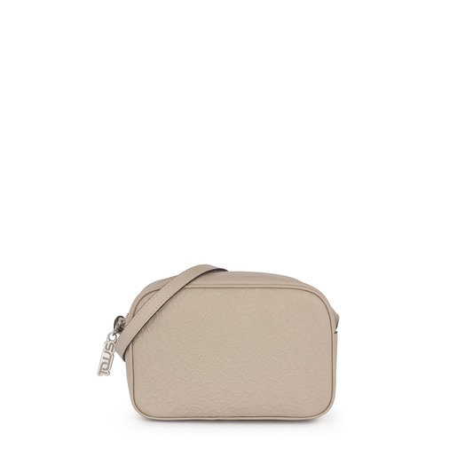 Small beige leather Sira crossbody bag