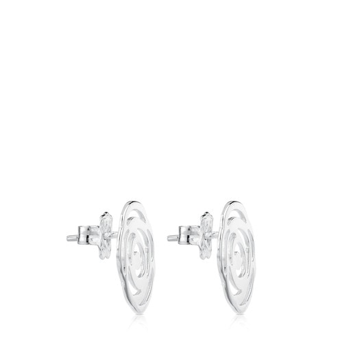Silver TOUS Rosa d'Abril Earrings 1,5cm.
