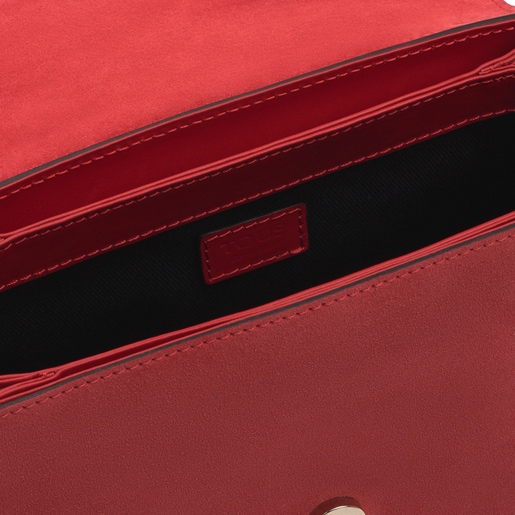 حقيبة واسعة Zafiro من الجلد باللون الأحمر