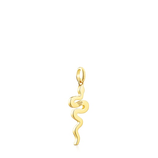 Ciondolo serpente con placcatura in oro 18 kt su argento Fragile Nature