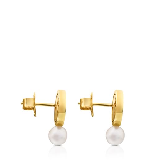 Camille Earrings in Gold with Pearl.