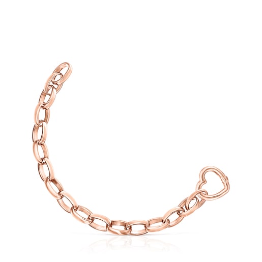 Set Pulsera - Collar con baño de oro rosa 18 kt sobre plata y cuero Hold