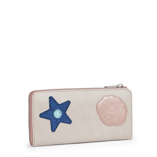 Portefeuille Patch Sea moyen de couleur grise