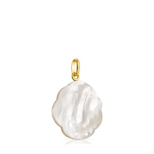 Gold and Mother-of-Pearl Rosa de Abril Pendant