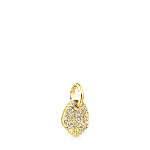 Small Gold Nenufar Pendant with Diamonds | TOUS