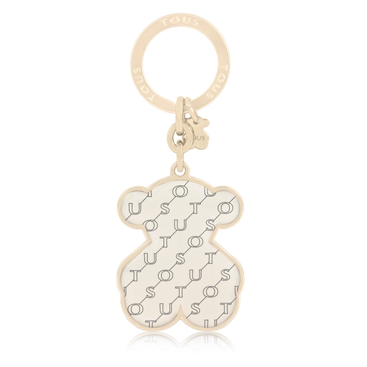 Beige Oso Script Key ring