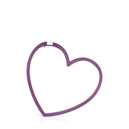 Silueta 1/2 Earring, heart in Silver Vermeil and Titanium