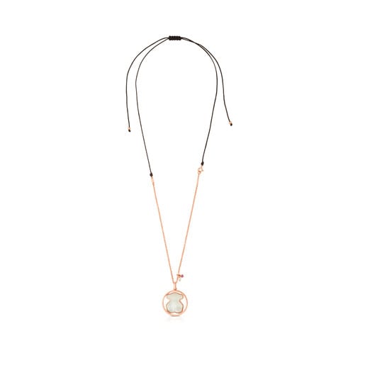 Rose Vermeil Silver Camille Necklace with Mother-of-Pearl, Garnets and Pearl