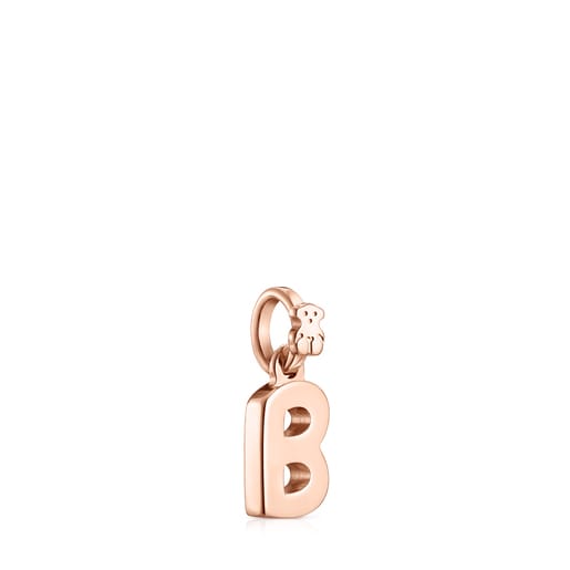 Colgante letra B con baño de oro rosa 18 kt sobre plata Alphabet