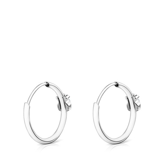 Small Silver Super Power Earrings with Ceramic | TOUS