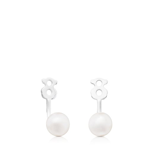 Silver TOUS Pearl Earrings Extension with Pearl | TOUS