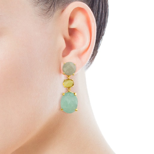 ATELIER Precious Gemstones Earrings in Gold with Sapphires and Emeralds