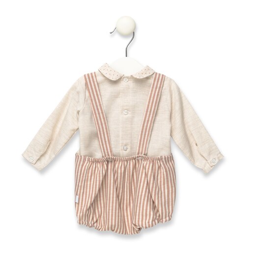 Class shirt and dungarees set in Brown and Beige