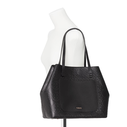 Sac cabas Mossaic grand en Cuir de couleur noire 