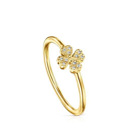 Gold clover ring on sale