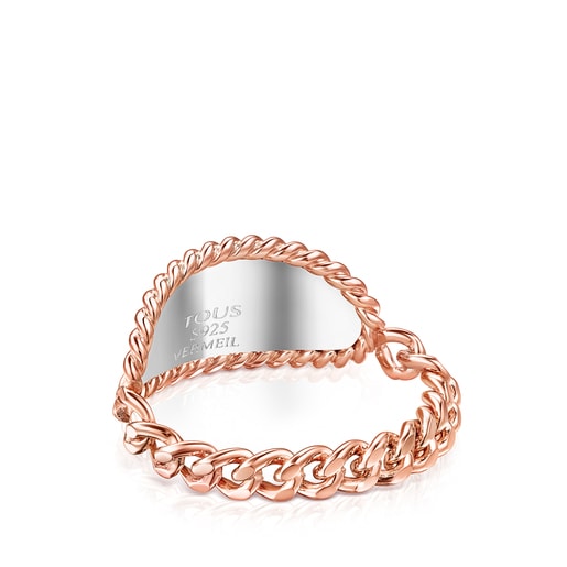 Ring Minne aus rosa Vermeil-Silber und Silber