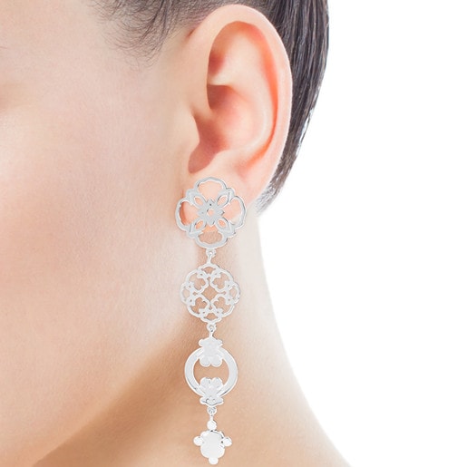 Silver Mossaic Power Earrings