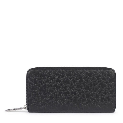 Medium black leather Sira wallet | TOUS