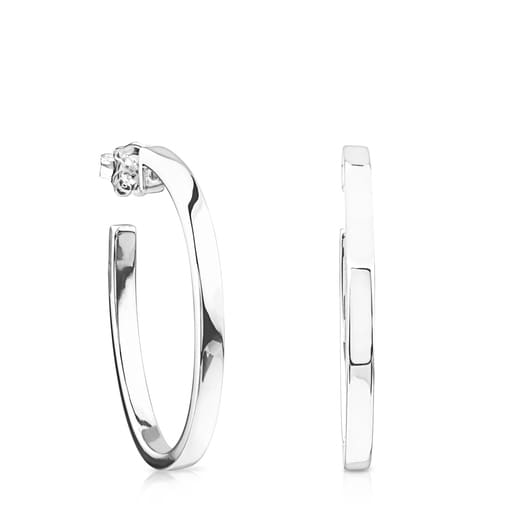 Silver Lio Hoop earrings | TOUS