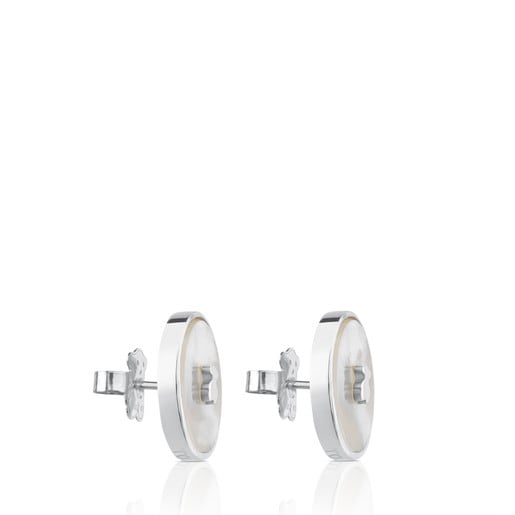 Silver Yuan Earrings with Mother of Pearl