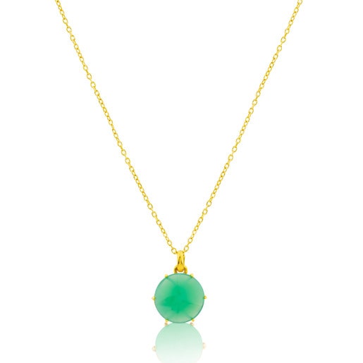 Gold Tack Conica Necklace with Chrysoprase