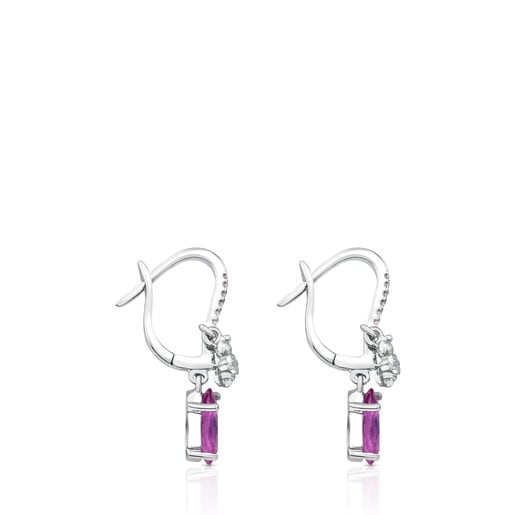 ATELIER Precious Gemstones Earrings in white Gold with Diamonds and Sapphires
