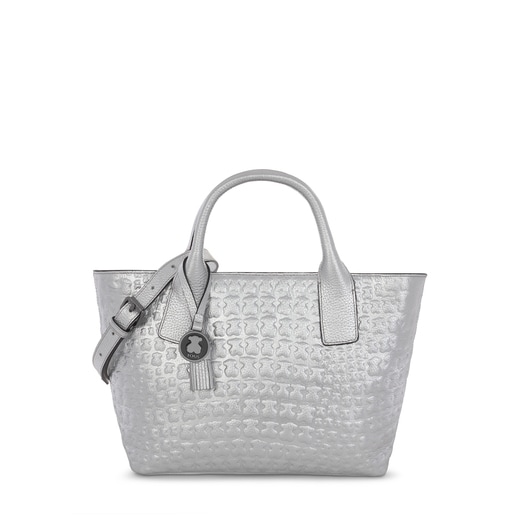 Sac cabas Sherton argent en cuir