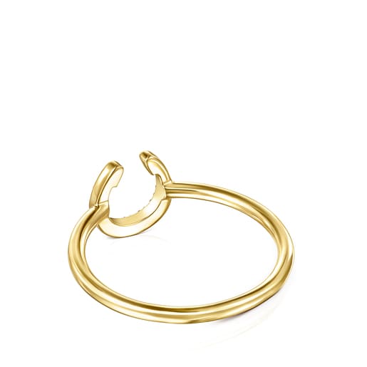 Gold little horseshoe Ring with Diamonds TOUS Good Vibes | TOUS