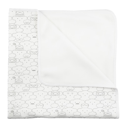 Mani Bear swaddle blanket in White