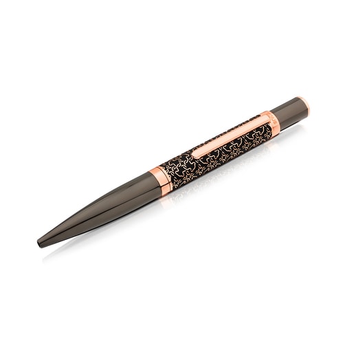 Bolígrafo Mossaic de Acero en color negro-rosa