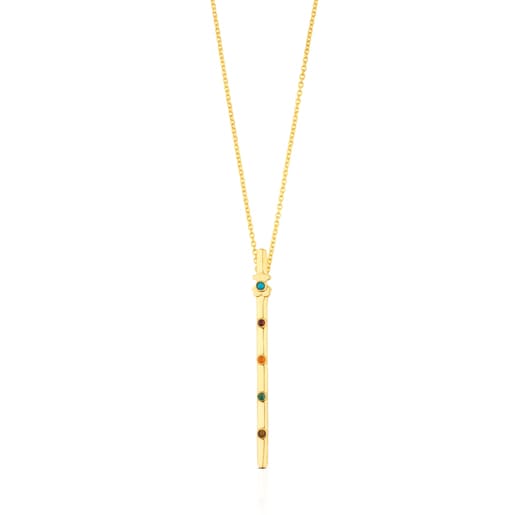 Vermeil Silver Super Power Necklace with Gemstones