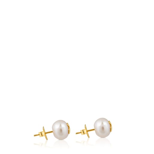 Gold Earrings with Pearls Bear motif TOUS Bear | TOUS