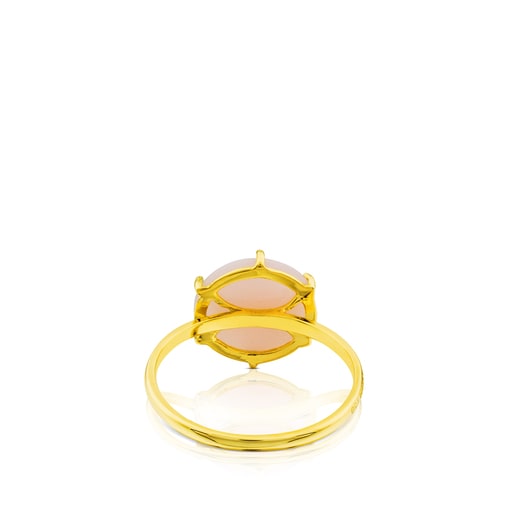 Gold Tack Conica Ring with Opal