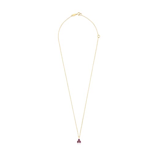 Gold Luz Necklace with Rhodolite