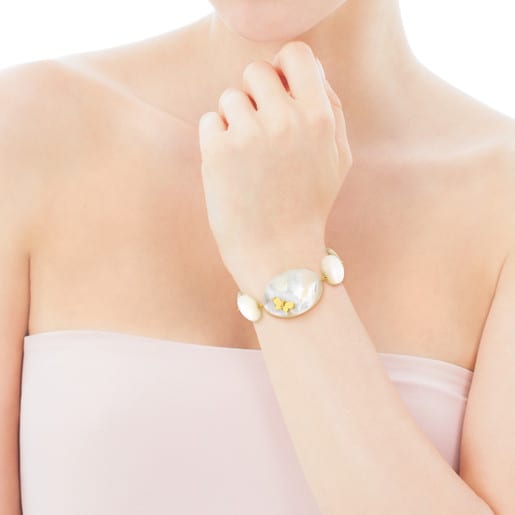 Gold Bera Butterfly Bracelet with Mother-of-Pearl