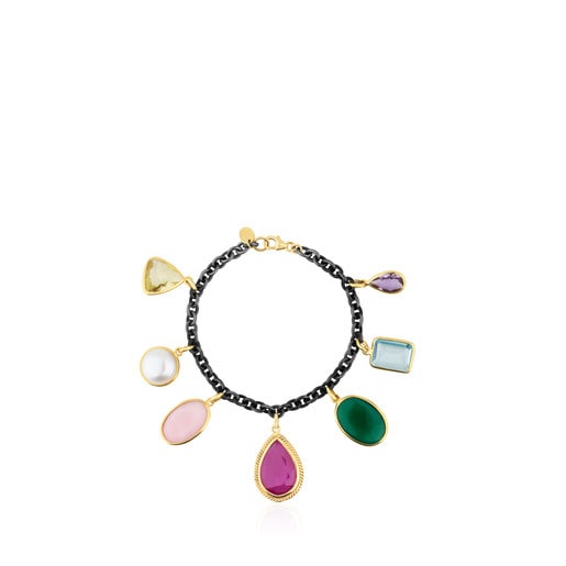 Gold and Silver Gem Power Bracelet with Gemstones | TOUS