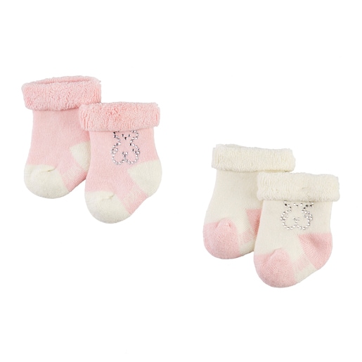 Sweet Socks Strass bear socks set in pink . | TOUS