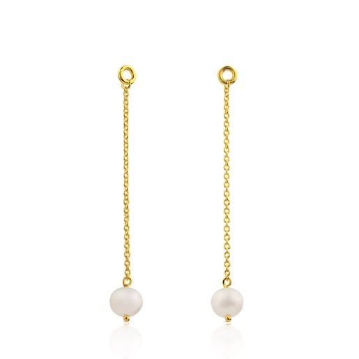 Gold Tack Pendant Extension with Pearl