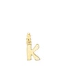 Dije Alphabet letra K con baño de oro 18 kt sobre plata
